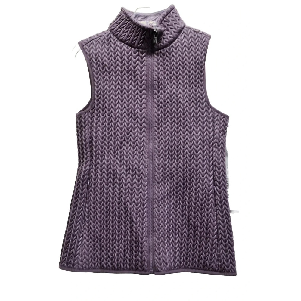 DKNY Sport Women's Purple Medium Full Zip Fashion Vest NEW (E6)